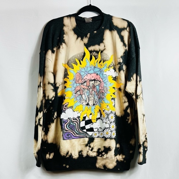 NWT NOBO Junior’s Lightweight Long Sleeve Sun/ Mushroom Graphic Sweatshirt - Picture 13 of 13
